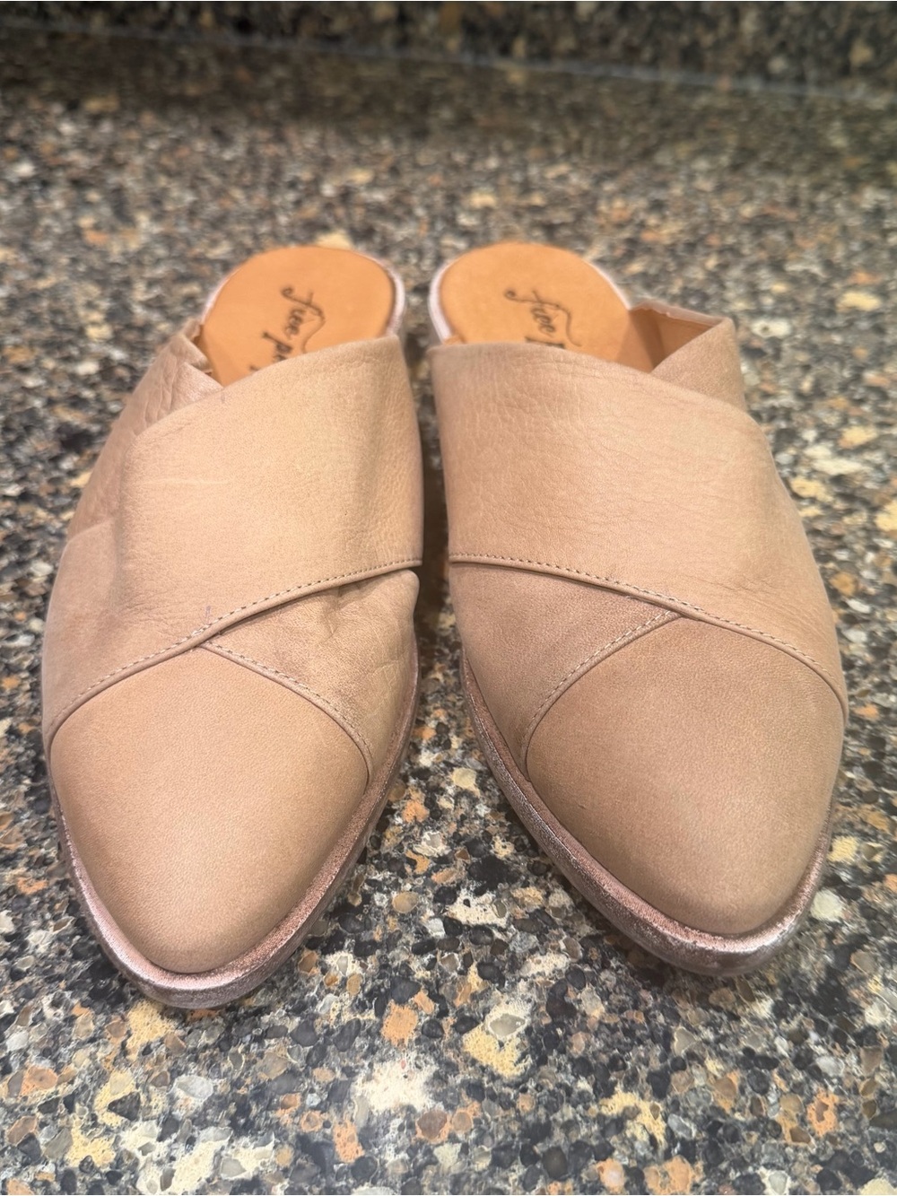 Free people lordes Slip-On Pointed Toe Mules in Beige 37.5